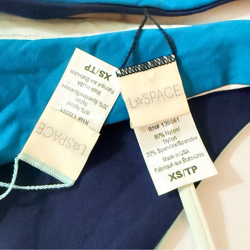 L*Space Chloe reversible blue color block wrap top bikini set - Picture 5 of 10
